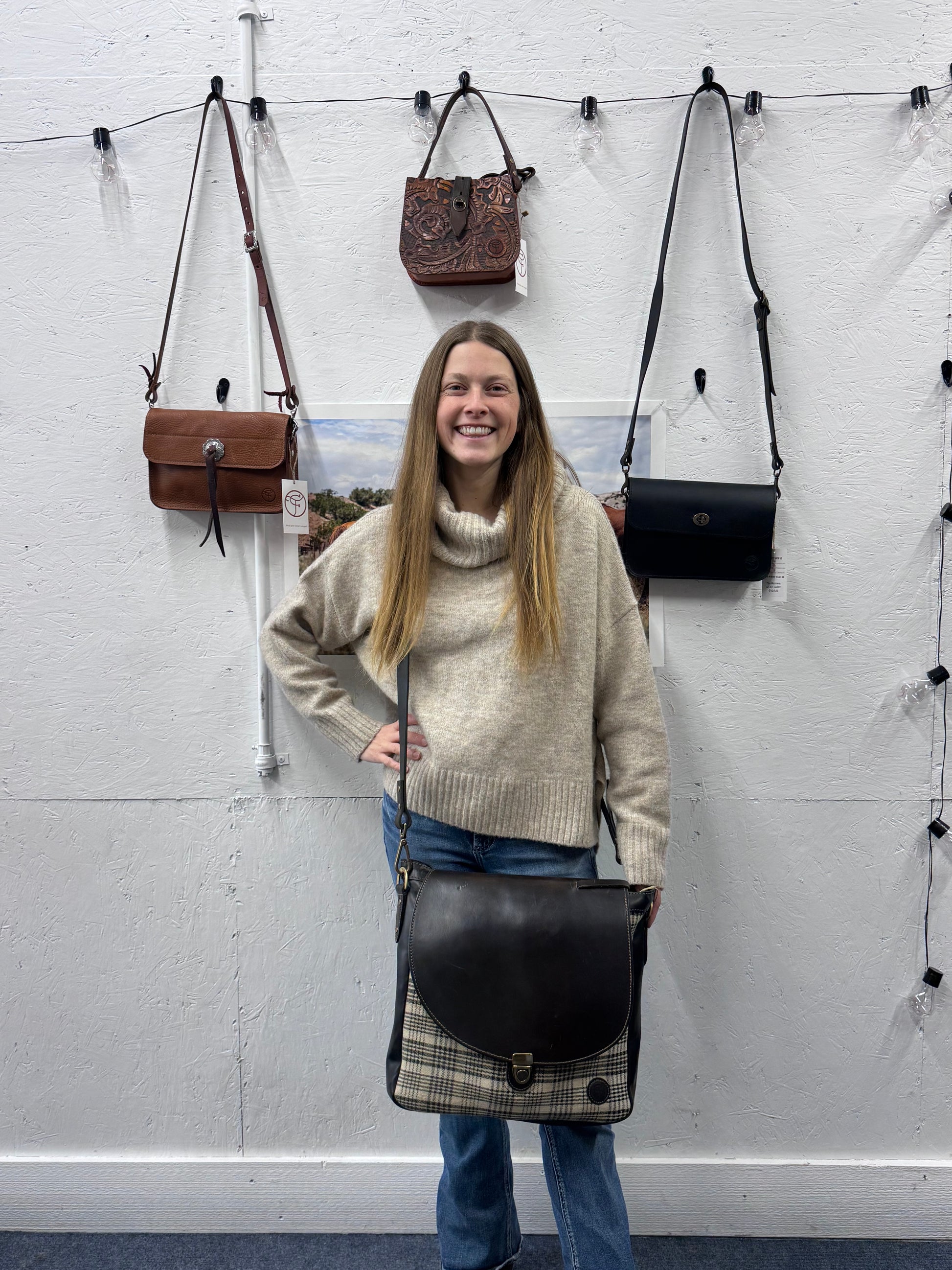 Baker Plaid Messenger Bag