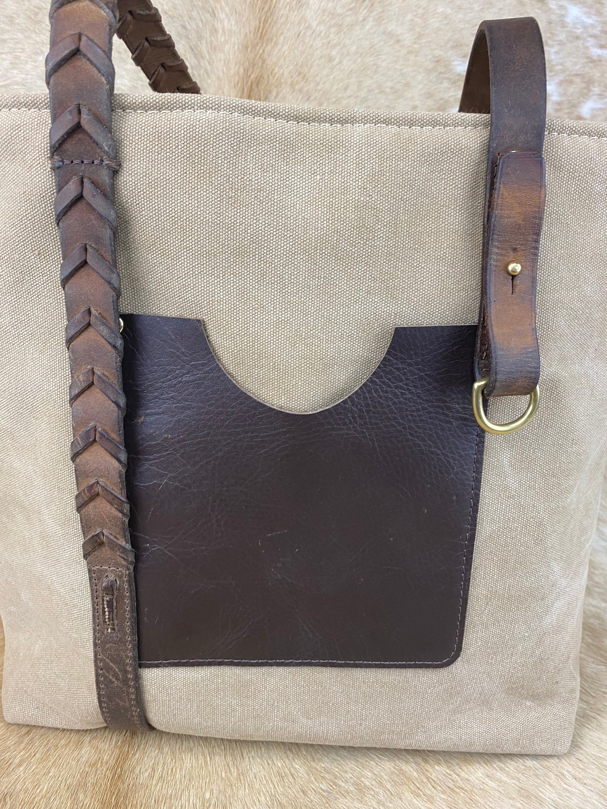 Canvas Leather Tote