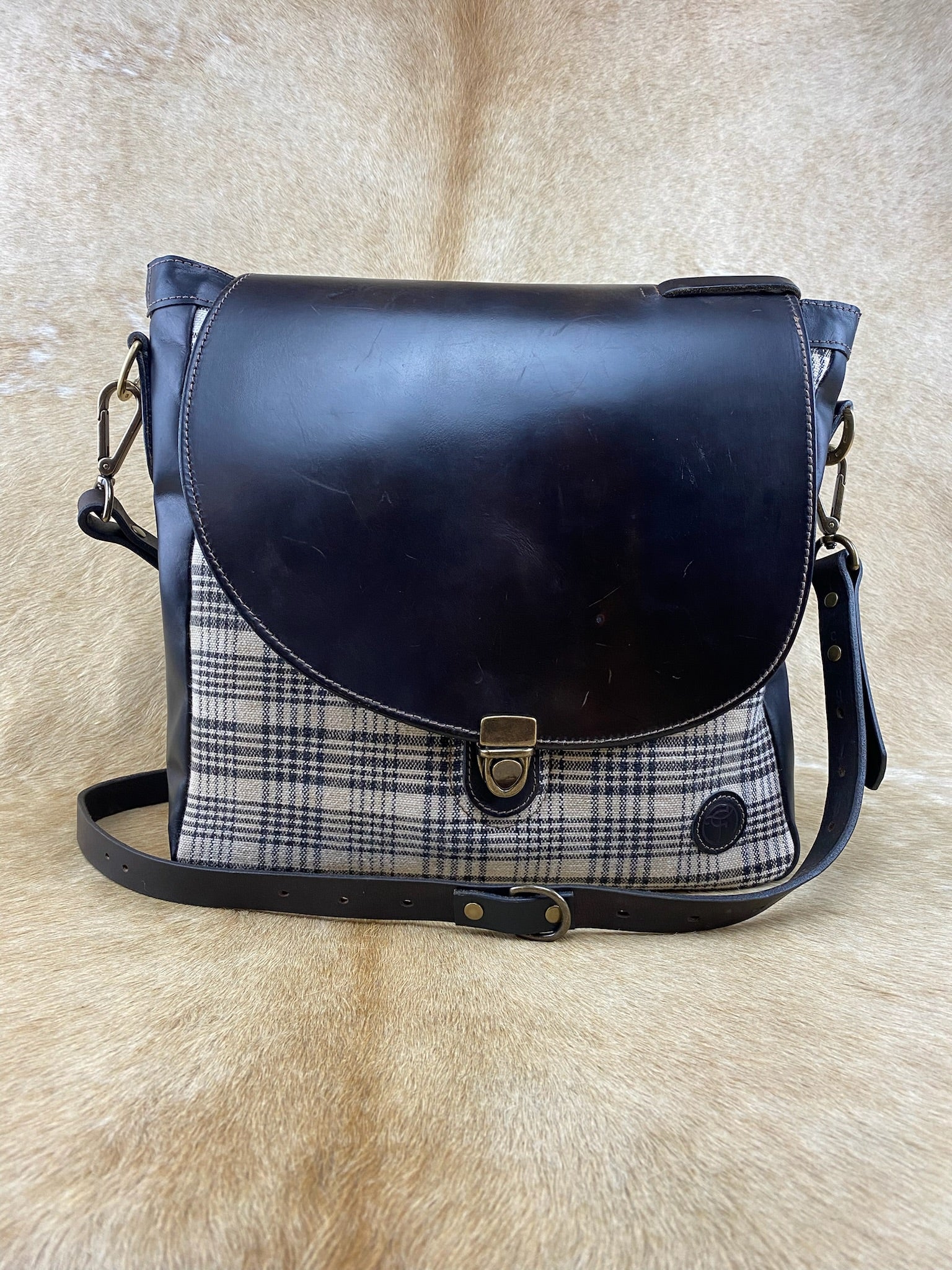 Baker Plaid Messenger Bag