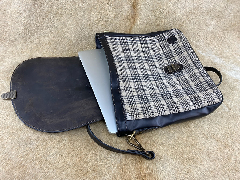 Baker Plaid Messenger Bag